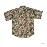 Vintage 90s 100% silk beige brown hibiscus floral Hawaiian shirt size small